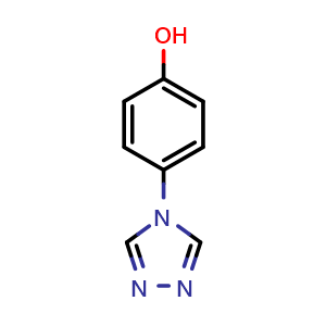 Chemical structure of 4-(4H-1,2,4-Triazol-4-yl)phenol , CAS 98581-86-3, AChemBlock X198324