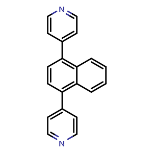 Chemical structure of 1,4-Di(pyridin-4-yl)naphthalene , CAS 1429342-63-1, AChemBlock X198338