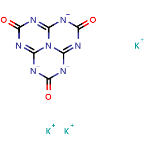 Chemical structure of potassium 2,5,8-trioxo-5H,8H-1,3,3a1,4,6,7,9-heptaazaphenalene-1,3,6-triide , CAS 1488-99-9, AChemBlock X198342