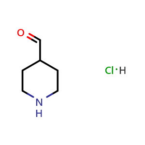 Chemical structure of Piperidine-4-carbaldehydehydrochloride , CAS 1159825-32-7, AChemBlock X198368