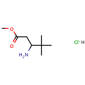 Chemical structure of Methyl 3-amino-4,4-dimethylpentanoatehydrochloride , CAS 1272758-12-9, AChemBlock X198370