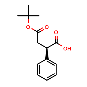 Chemical structure of (R)-4-(tert-Butoxy)-4-oxo-2-phenylbutanoicacid , CAS 1229381-08-1, AChemBlock X198371