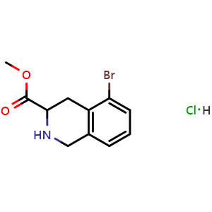 Chemical structure of Methyl5-bromo-1,2,3,4-tetrahydroisoquinoline-3-carboxylatehydrochloride , CAS 1219210-17-9, AChemBlock X198384