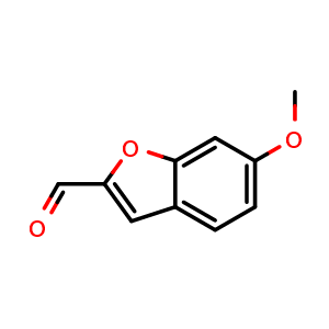 Chemical structure of 6-Methoxybenzofuran-2-carbaldehyde , CAS 53860-74-5, AChemBlock X198386