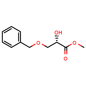 Chemical structure of Methyl (S)-3-(benzyloxy)-2-hydroxypropanoate , CAS 127744-28-9, AChemBlock X198392