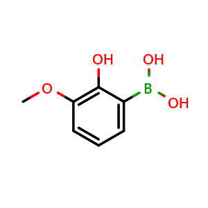 Chemical structure of (2-Hydroxy-3-methoxyphenyl)boronic acid , CAS 259209-17-1, AChemBlock X198396