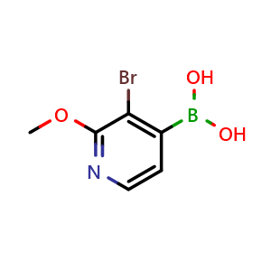 Chemical structure of (3-Bromo-2-methoxypyridin-4-yl)boronic acid , CAS 1072946-00-9, AChemBlock X198398