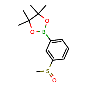 Chemical structure of 4,4,5,5-Tetramethyl-2-(3-(methylsulfinyl)phenyl)-1,3,2-dioxaborolane , CAS 1416367-04-8, AChemBlock X198399