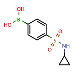 Chemical structure of (4-(n-Cyclopropylsulfamoyl)phenyl)boronic acid , CAS 871329-67-8, AChemBlock X198409