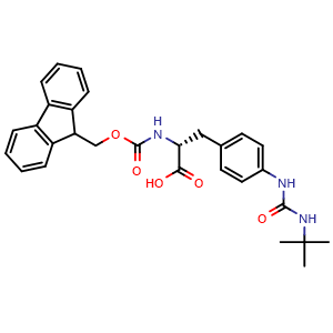 Chemical structure of Fmoc-D-Aph(tBuCbm)-OH , CAS 1433975-21-3, AChemBlock X198451