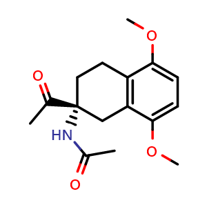 Chemical structure of (R)-N-(2-Acetyl-5,8-dimethoxy-1,2,3,4-tetrahydronaphthalen-2-yl)acetamide , CAS 86264-61-1, AChemBlock X198470