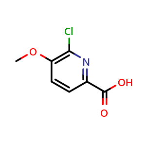 Chemical structure of 6-Chloro-5-methoxypicolinic acid , CAS 112750-30-8, AChemBlock X198473