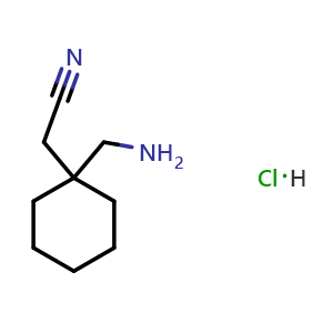Chemical structure of 2-(1-(Aminomethyl)cyclohexyl)acetonitrile hydrochloride , CAS 2832911-53-0, AChemBlock X198479