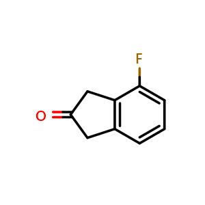 Chemical structure of 4-Fluoro-1,3-dihydro-2H-inden-2-one , CAS 1210824-58-0, AChemBlock X198482