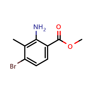 Chemical structure of Methyl 2-amino-4-bromo-3-methylbenzoate , CAS 851045-38-0, AChemBlock X198498