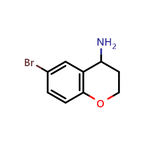 Chemical structure of 6-Bromochroman-4-amine , CAS 735248-42-7, AChemBlock X198501
