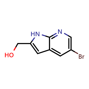 Chemical structure of (5-Bromo-1H-pyrrolo[2,3-b]pyridin-2-yl)methanol , CAS 1662706-59-3, AChemBlock X198521
