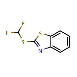 Chemical structure of 2-((Difluoromethyl)thio)benzo[d]thiazole , CAS 943-08-8, AChemBlock X198539