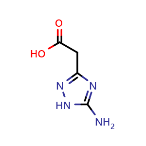 Chemical structure of 2-(5-Amino-1H-1,2,4-triazol-3-yl)acetic acid , CAS 143832-52-4, AChemBlock X198541