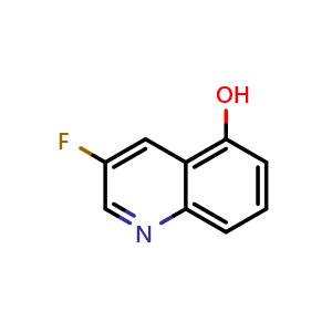 Chemical structure of 3-Fluoroquinolin-5-ol , CAS 1261729-67-2, AChemBlock X198569