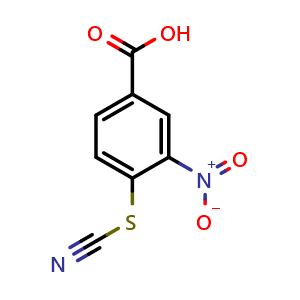 Chemical structure of 3-Nitro-4-thiocyanatobenzoic acid , CAS 6083-79-0, AChemBlock X198572