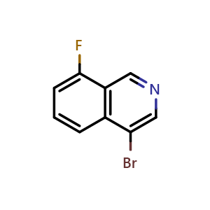 Chemical structure of 4-Bromo-8-fluoroisoquinoline , CAS 1404367-17-4, AChemBlock X198579