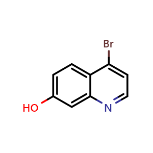 Chemical structure of 4-Bromoquinolin-7-ol , CAS 181950-60-7, AChemBlock X198582
