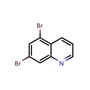 Chemical structure of 5,7-Dibromoquinoline , CAS 34522-69-5, AChemBlock X198592