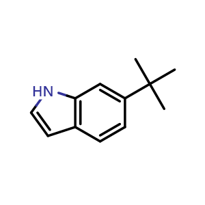 Chemical structure of 6-(tert-Butyl)-1H-indole , CAS 887581-54-6, AChemBlock X198603