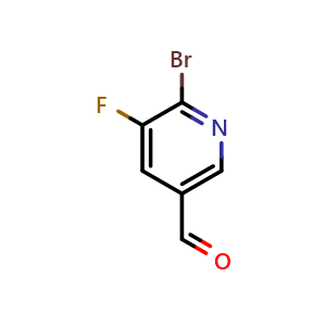 Chemical structure of 6-Bromo-5-fluoronicotinaldehyde , CAS 1227588-59-1, AChemBlock X198604