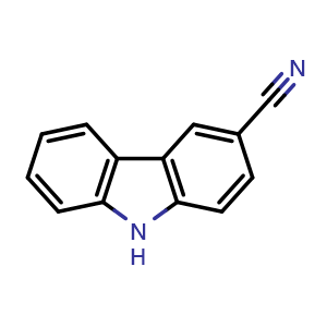Chemical structure of 9H-Carbazole-3-carbonitrile , CAS 57102-93-9, AChemBlock X198614