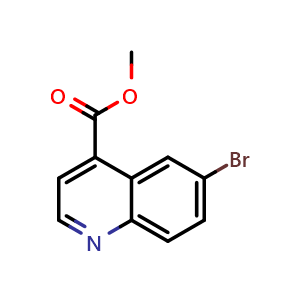 Chemical structure of Methyl 6-bromoquinoline-4-carboxylate , CAS 1601063-72-2, AChemBlock X198631
