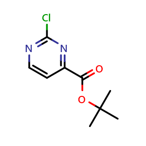 Chemical structure of tert-Butyl 2-chloropyrimidine-4-carboxylate , CAS 220041-42-9, AChemBlock X198639