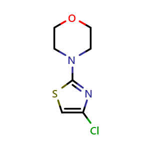 Chemical structure of 4-(4-Chlorothiazol-2-yl)morpholine , CAS 848841-68-9, AChemBlock X198650