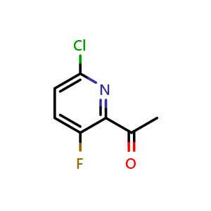 Chemical structure of 1-(6-Chloro-3-fluoropyridin-2-yl)ethanone , CAS 1256787-63-9, AChemBlock X198651