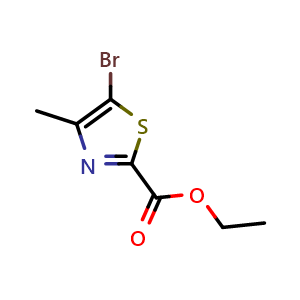 Chemical structure of Ethyl 5-bromo-4-methylthiazole-2-carboxylate , CAS 79247-80-6, AChemBlock X198657