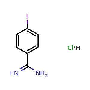Chemical structure of 4-Iodobenzimidamide hydrochloride , CAS 134322-01-3, AChemBlock X198664