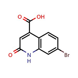 Chemical structure of 7-Bromo-2-oxo-1,2-dihydroquinoline-4-carboxylic acid , CAS 762260-63-9, AChemBlock X198705