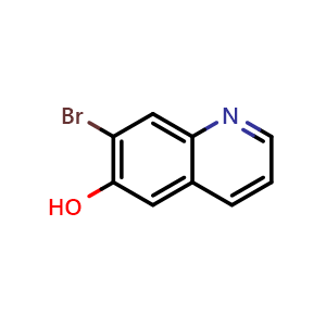 Chemical structure of 7-Bromoquinolin-6-ol , CAS 84174-71-0, AChemBlock X198707