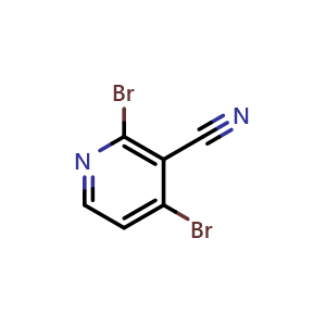 Chemical structure of 2,4-Dibromonicotinonitrile , CAS 1152617-14-5, AChemBlock X198725