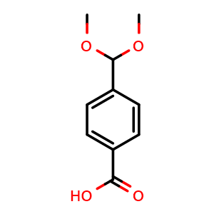 Chemical structure of 4-(Dimethoxymethyl)benzoic acid , CAS 120465-56-7, AChemBlock X198730