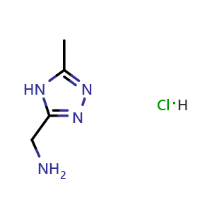 Chemical structure of (5-Methyl-4H-1,2,4-triazol-3-yl)methanamine hydrochloride , CAS 1220039-82-6, AChemBlock X198731
