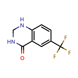 Chemical structure of 6-Trifluoromethyl-2,3-dihydro-1H-quinazolin-4-one , CAS 1220040-27-6, AChemBlock X198733