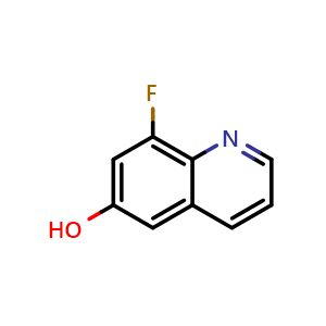 Chemical structure of 8-Fluoroquinolin-6-ol , CAS 209353-22-0, AChemBlock X198763
