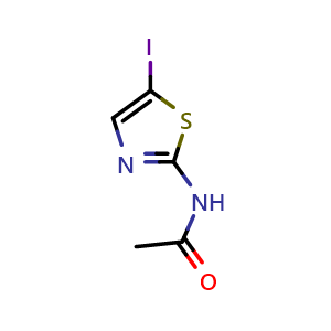 Chemical structure of N-(5-Iodothiazol-2-yl)acetamide , CAS 252662-43-4, AChemBlock X198765