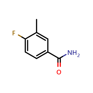 Chemical structure of 4-Fluoro-3-methylbenzamide , CAS 261945-92-0, AChemBlock X198766