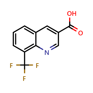 Chemical structure of 8-(Trifluoromethyl)quinoline-3-carboxylic acid , CAS 31588-79-1, AChemBlock X198770