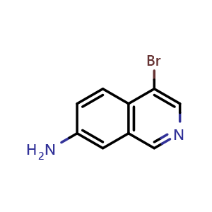 Chemical structure of 4-Bromoisoquinolin-7-amine , CAS 347146-30-9, AChemBlock X198773
