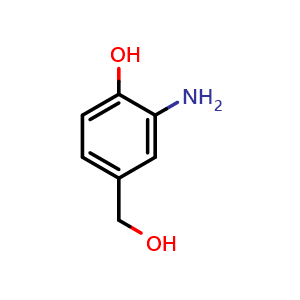 Chemical structure of 2-Amino-4-(hydroxymethyl)phenol , CAS 52820-13-0, AChemBlock X198778