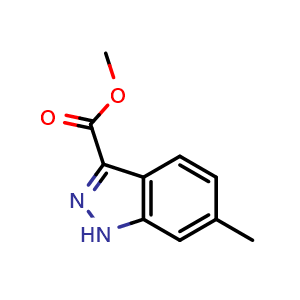 Chemical structure of Methyl 6-methyl-1H-indazole-3-carboxylate , CAS 858227-11-9, AChemBlock X198796